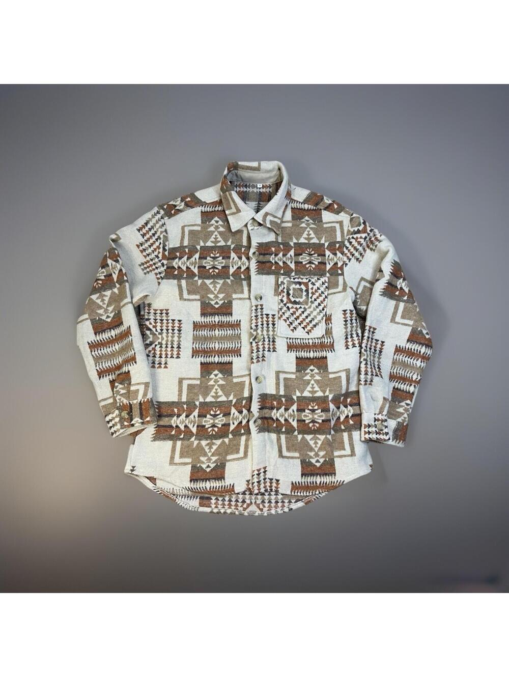 Rust Aztec‎ Print Pea Coat Size M Men’s